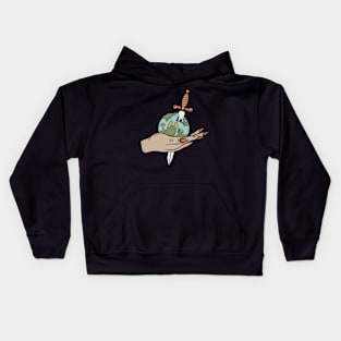 World and hand Kids Hoodie